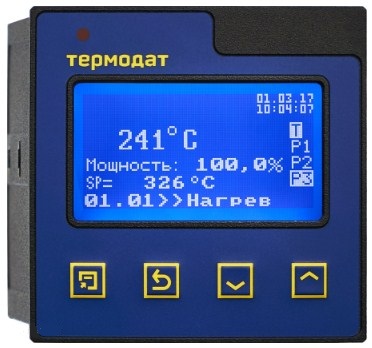 ПИД-регулятор температуры одноканальный СИСТЕМЫ КОНТРОЛЯ ТЕРМОДАТ 16К6/1УВ/1В/3Р/1Т/485/4Gb/F Уровнемеры